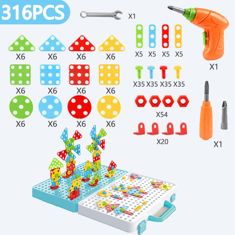 Drilling Screw 3D Creative Mosaic Puzzle Toy