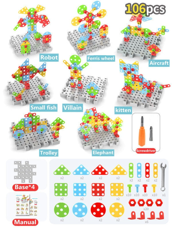 Drilling Screw 3D Creative Mosaic Puzzle Toy