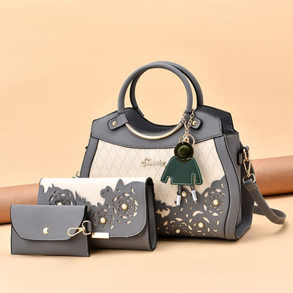 Composite Hollow Out Ombre Floral Print Shoulder Handbag