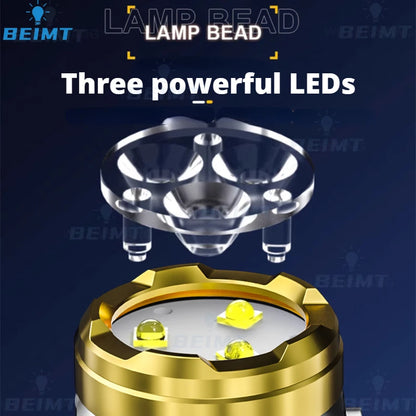 Mini 3 LED Super Bright Rechargeable Flashlight