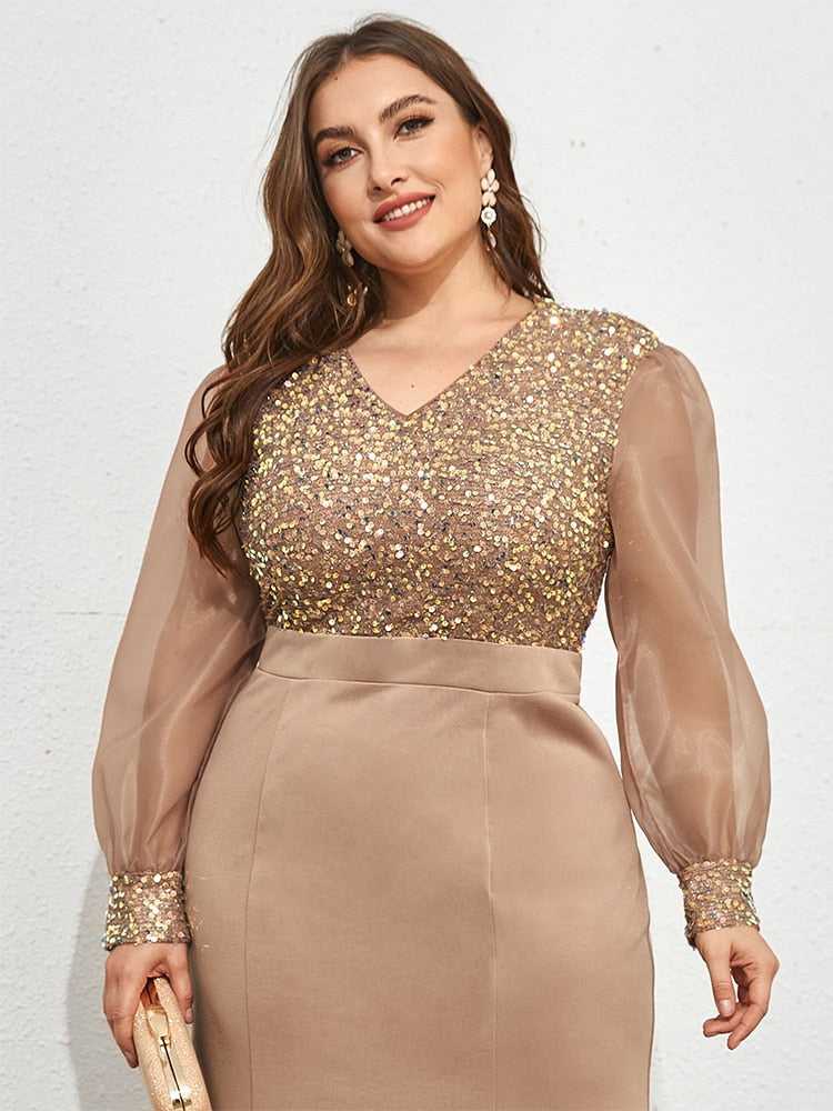 Michelline Plus Size Long Sleeve Luxury Chic