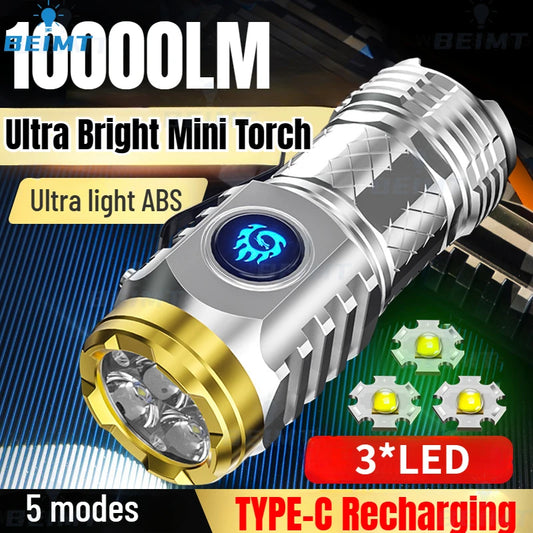Mini 3 LED Super Bright Rechargeable Flashlight