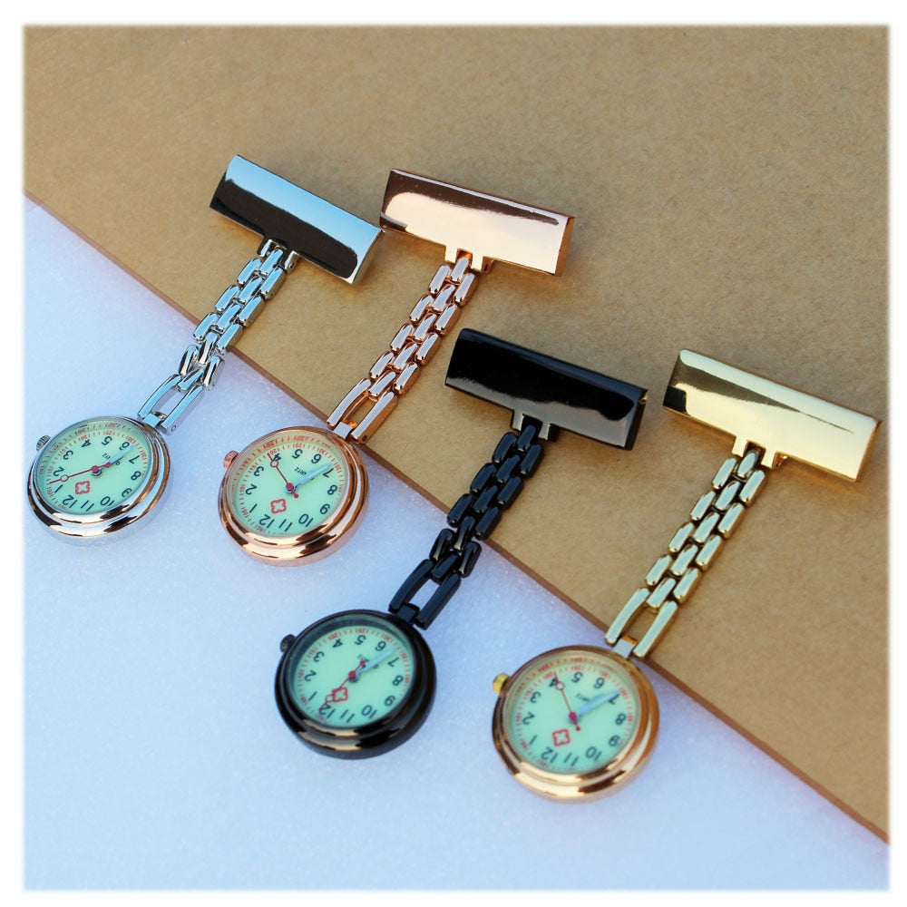 MEDICAL TIME - Personalized Brooch Watch for Caregivers (Gift Box with Engraving)