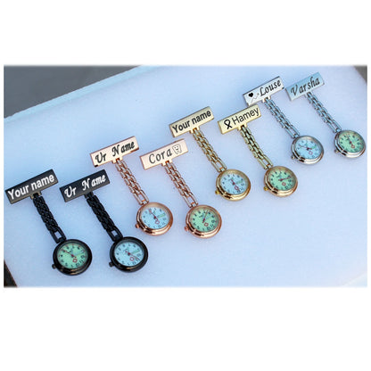 MEDICAL TIME - Personalized Brooch Watch for Caregivers (Gift Box with Engraving)