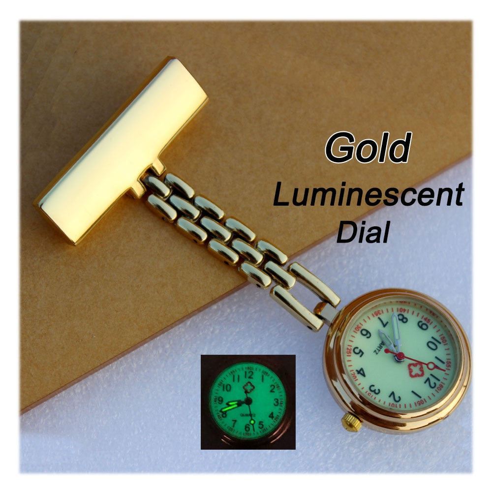 MEDICAL TIME - Personalized Brooch Watch for Caregivers (Gift Box with Engraving)