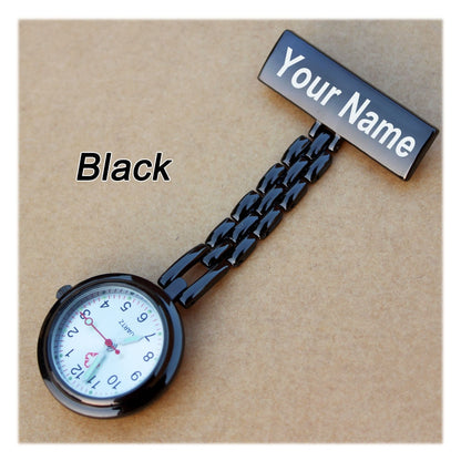 MEDICAL TIME - Personalized Brooch Watch for Caregivers (Gift Box with Engraving)