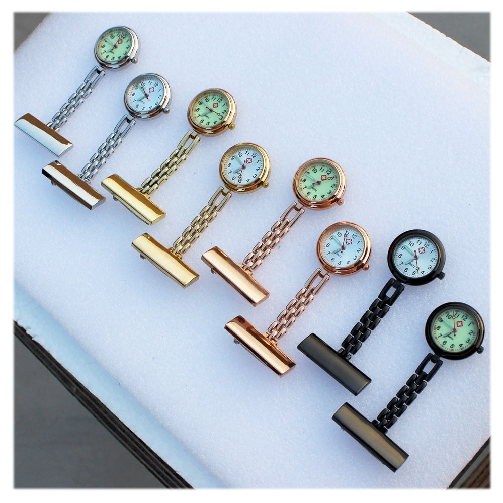 MEDICAL TIME - Personalized Brooch Watch for Caregivers (Gift Box with Engraving)