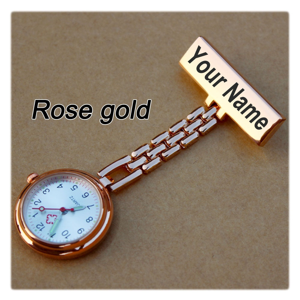 MEDICAL TIME - Personalized Brooch Watch for Caregivers (Gift Box with Engraving)
