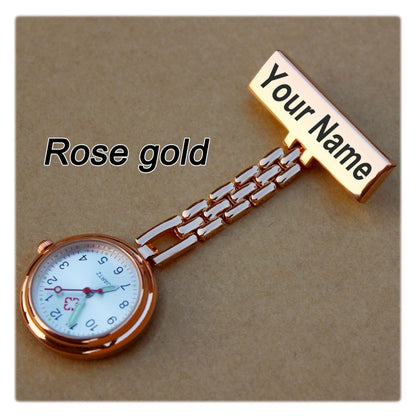 MEDICAL TIME - Personalized Brooch Watch for Caregivers (Gift Box with Engraving)